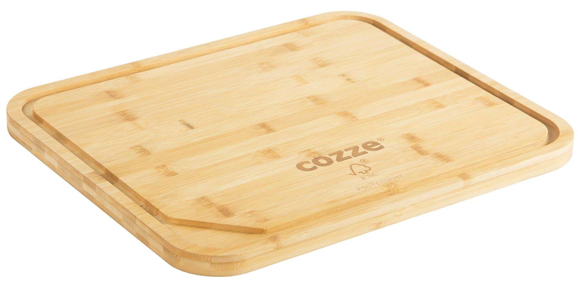 cozze serveerplank voor pizza bamboe rechthoekig met sapgeul