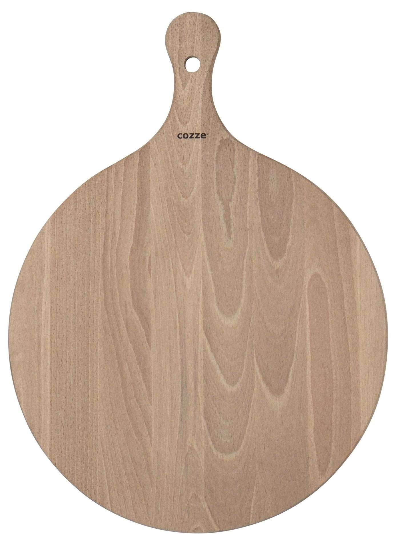 cozze serveerplank voor pizza bamboe met handvat diameter 35 cm