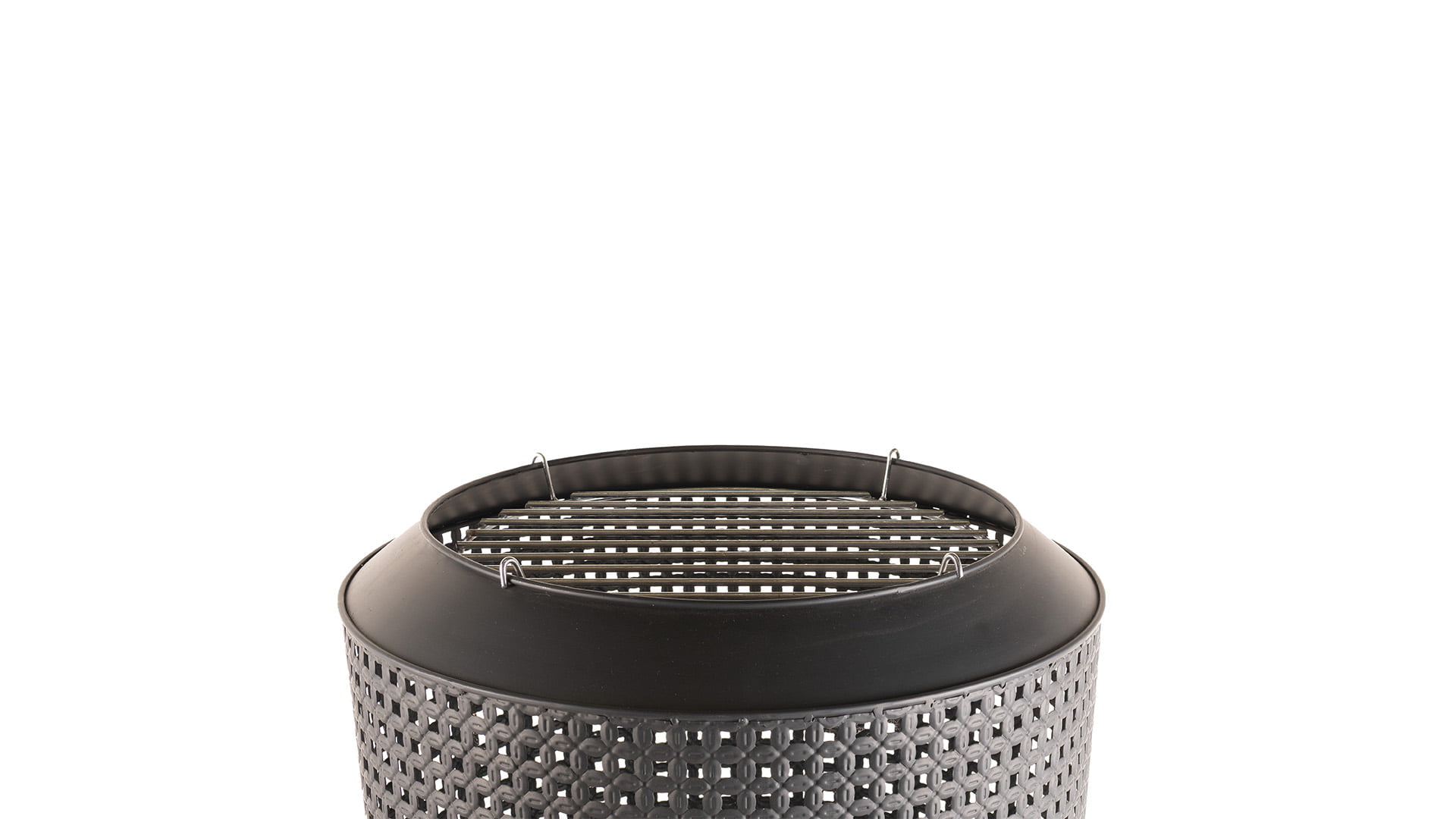 midland vuurkorf met bbq grill zwart