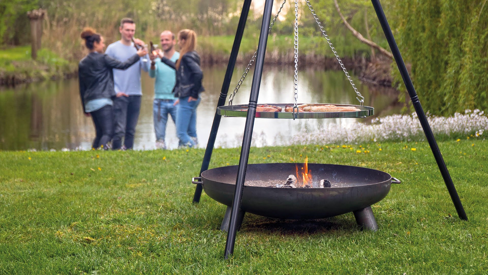 barbecue tripod zwart/zilver