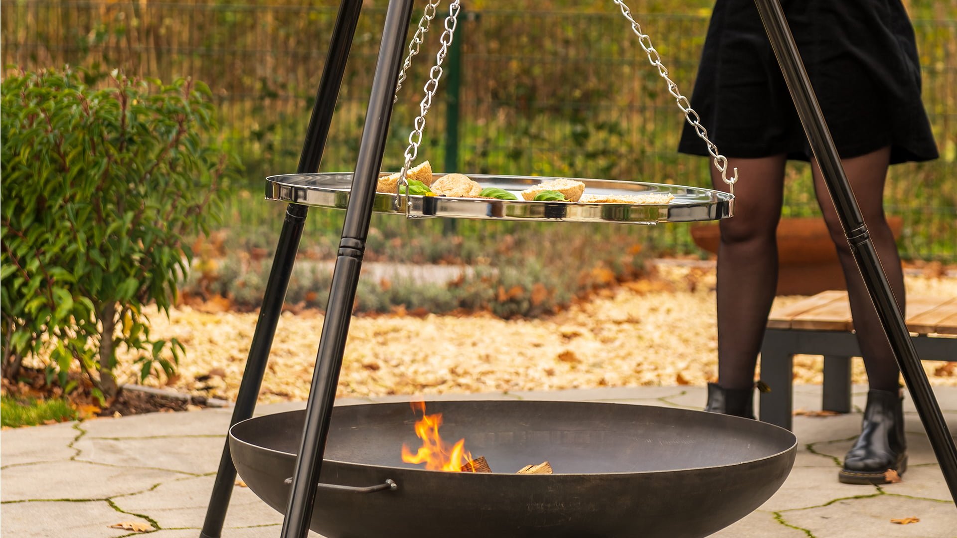 barbecue tripod zwart/zilver