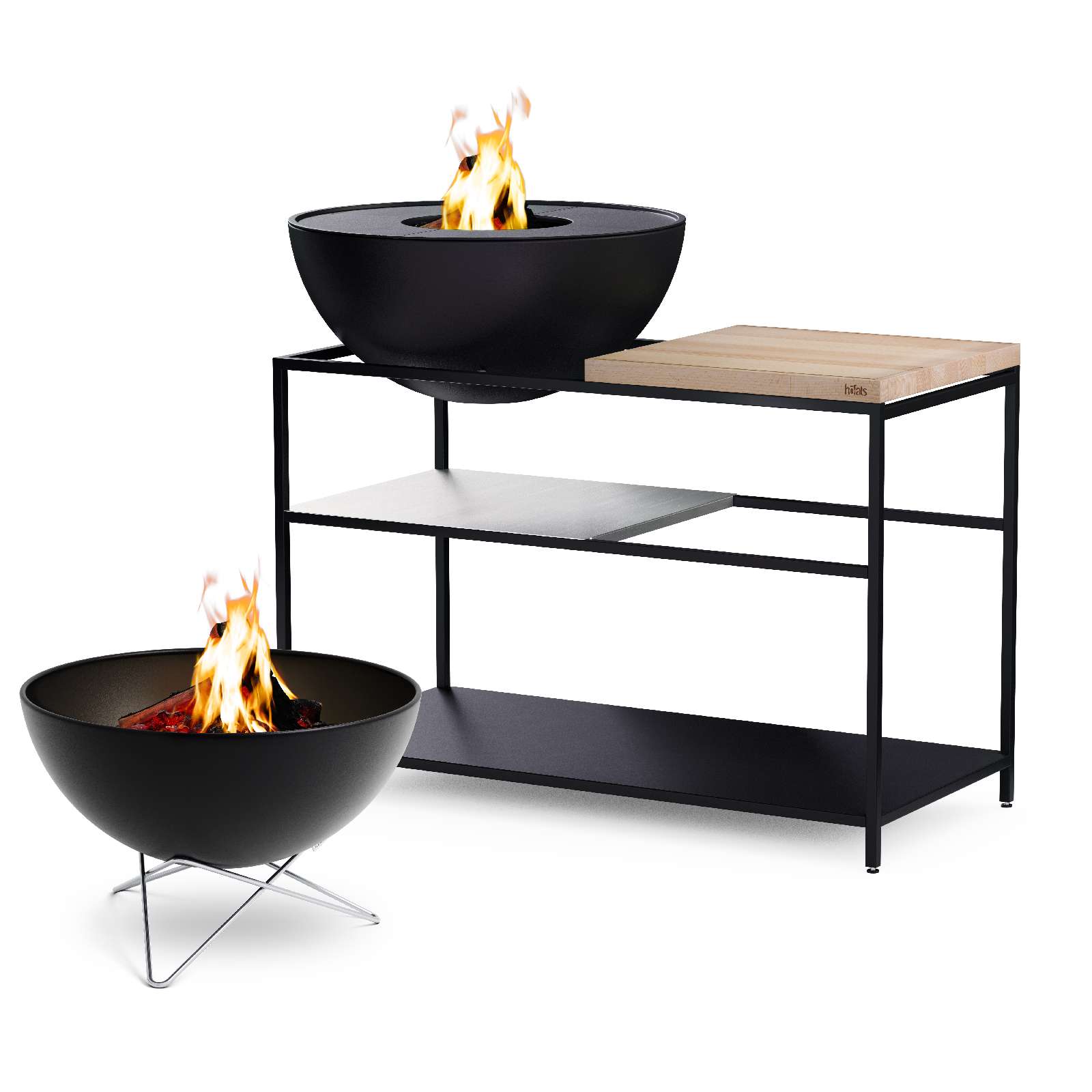 fire kitchen buitenkeuken met bowl 70 vuurschaal