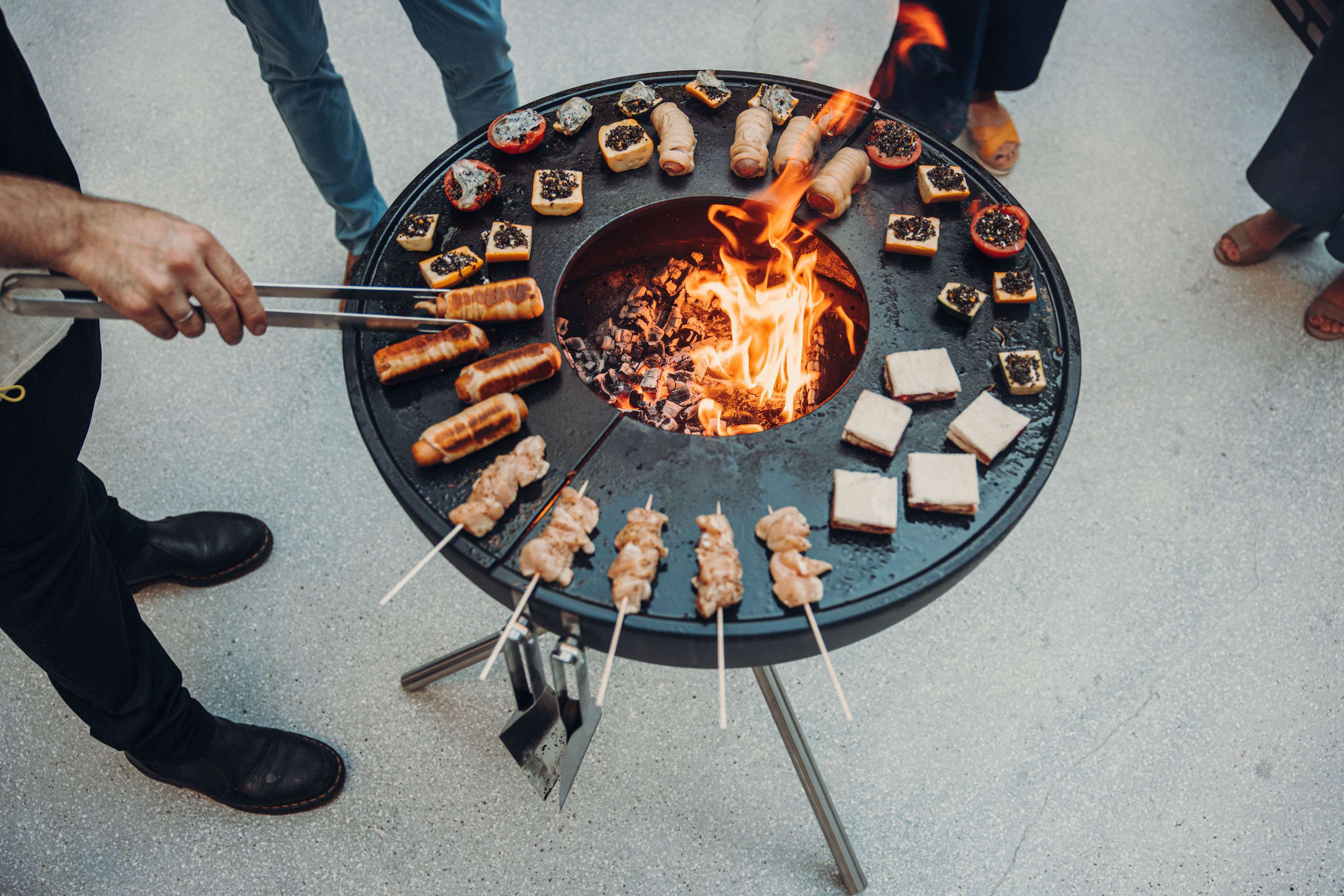 bowl 70 vuurschaal plancha bbq set hoog