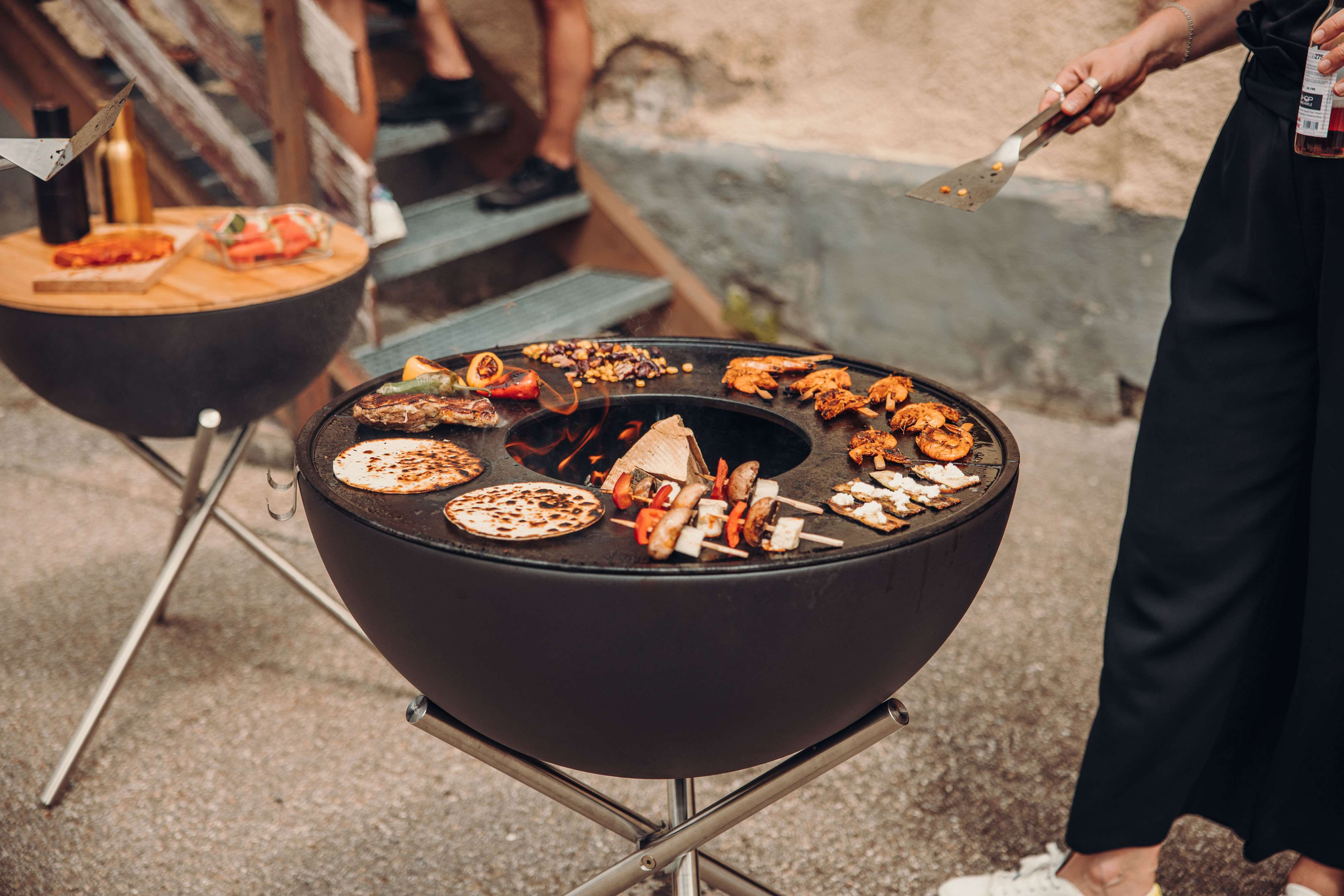 bowl 70 vuurschaal plancha bbq set hoog