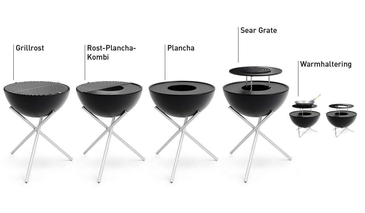 bowl 70 vuurschaal plancha bbq set hoog