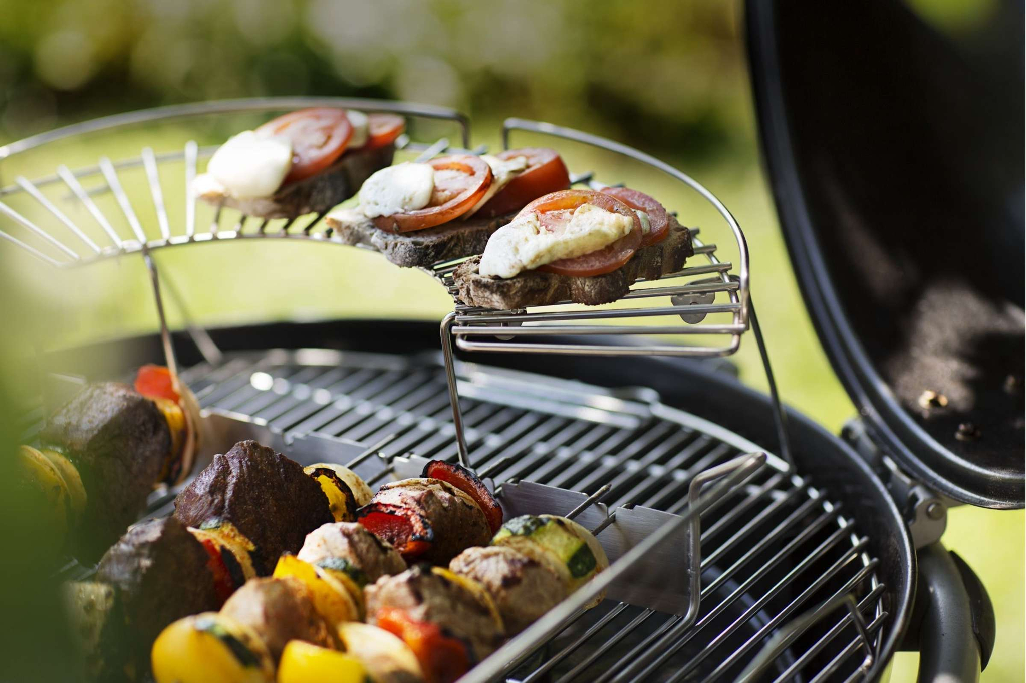 bbq accessoire spiezen met houder set van 6 stuks