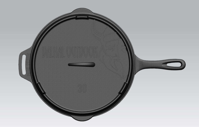 skillet gietijzer deksel Ã¸ 30 cm met grillpatroon