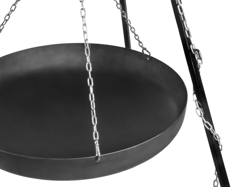200 cm tripod with 70 cm natural steel wok