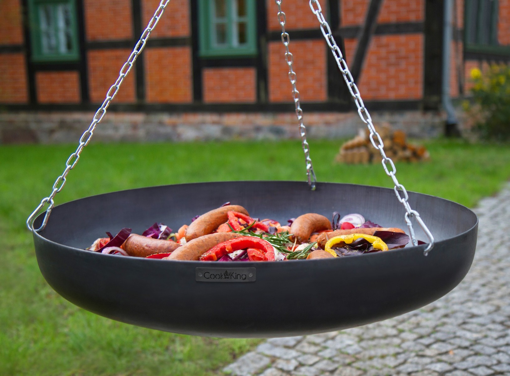 180 cm tripod with 70 cm natural steel wok + winch