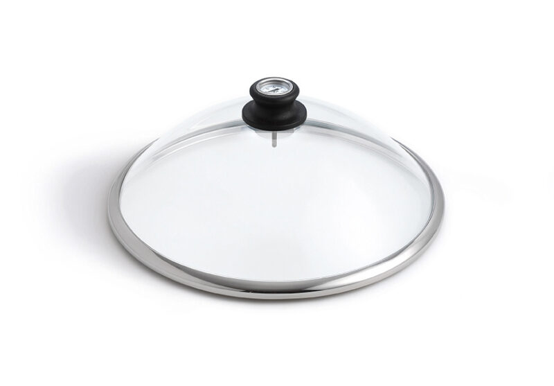 lotusgrill glazen deksel voor classic Ø350mm met geïntegreerde thermometer