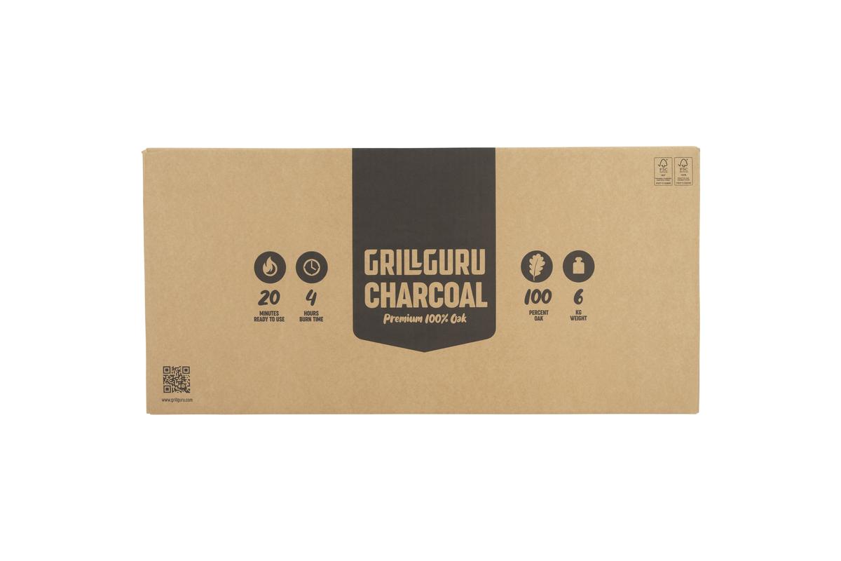 grill guru charcoal european oak 6 kg – fsc 100% eiken houtskool