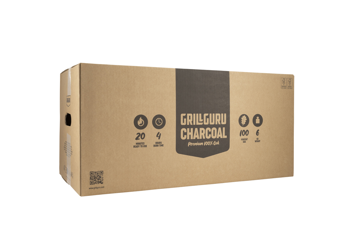 grill guru charcoal european oak 6 kg – fsc 100% eiken houtskool