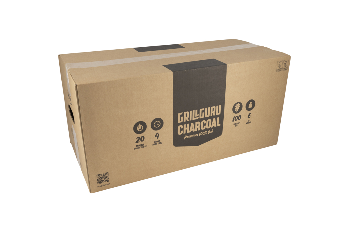 grill guru charcoal european oak 6 kg – fsc 100% eiken houtskool