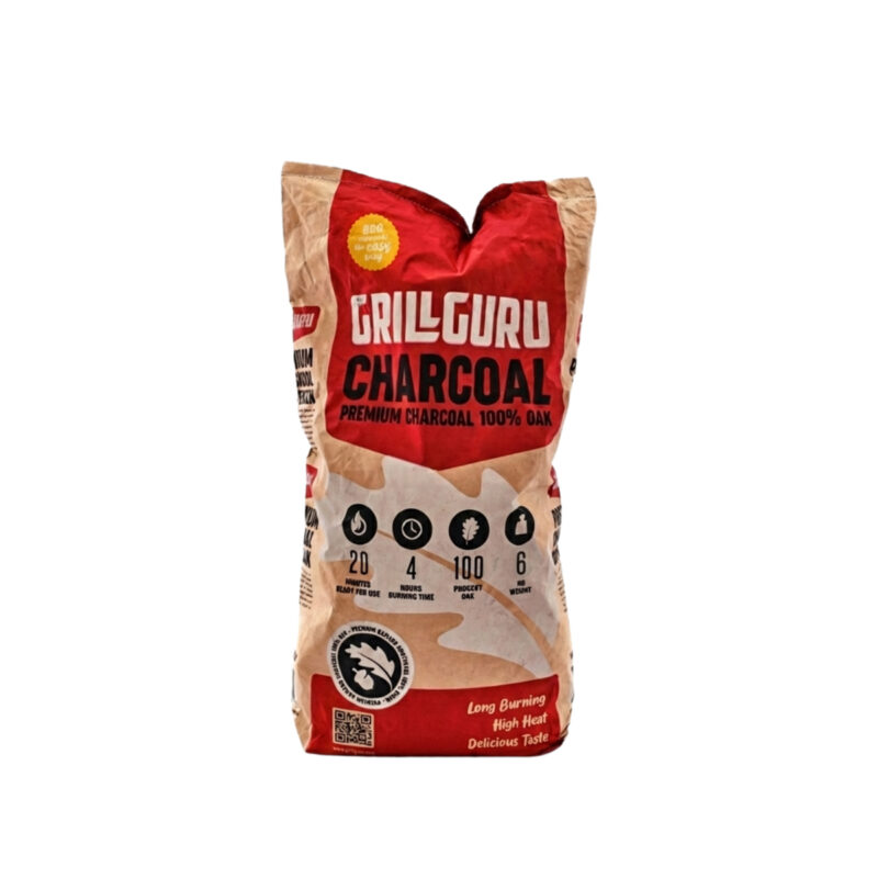 grill guru charcoal european oak 6 kg – fsc 100% eiken houtskool