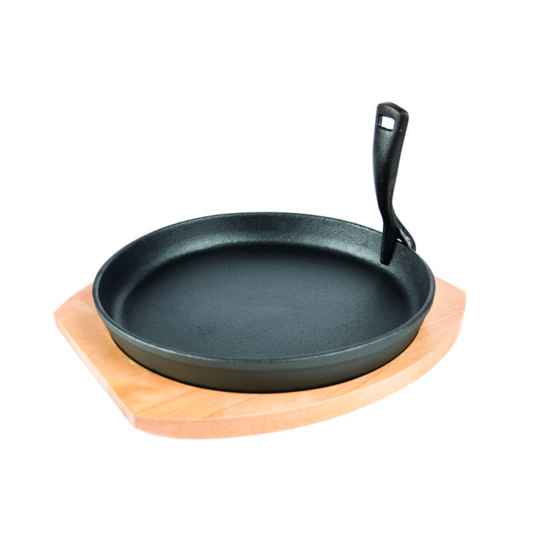 grill guru cast iron cooking plate & holder – gietijzeren bakplaat met houder