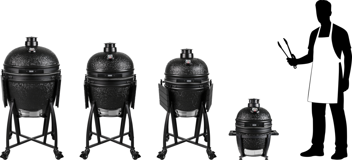 grill guru prime satin black large – keramische kamado bbq Ø47 cm