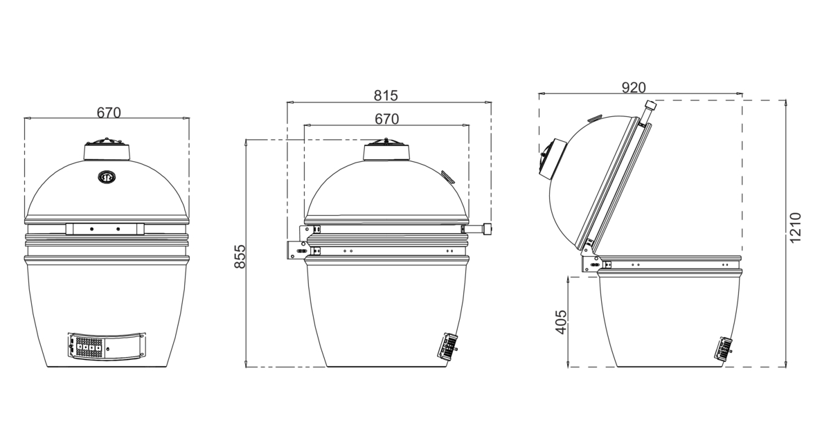 grill guru prime matt black xl – keramische kamado bbq Ø55 cm