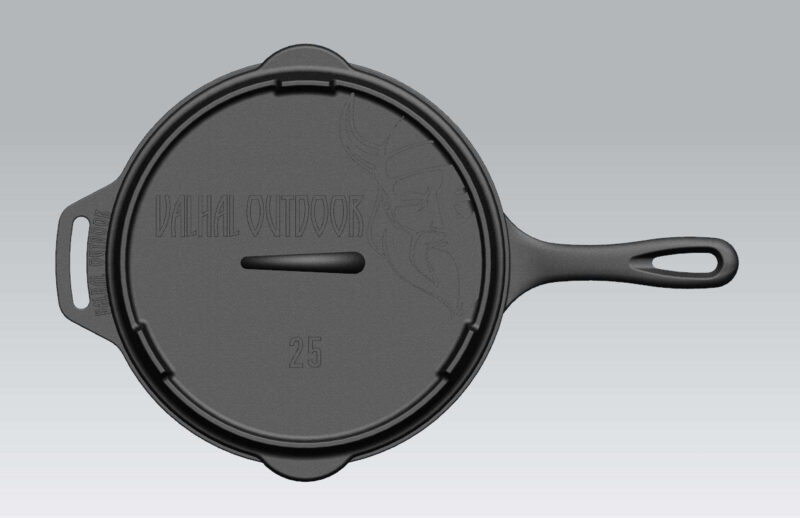 skillet gietijzer deksel ø 25 cm met grillpatroon