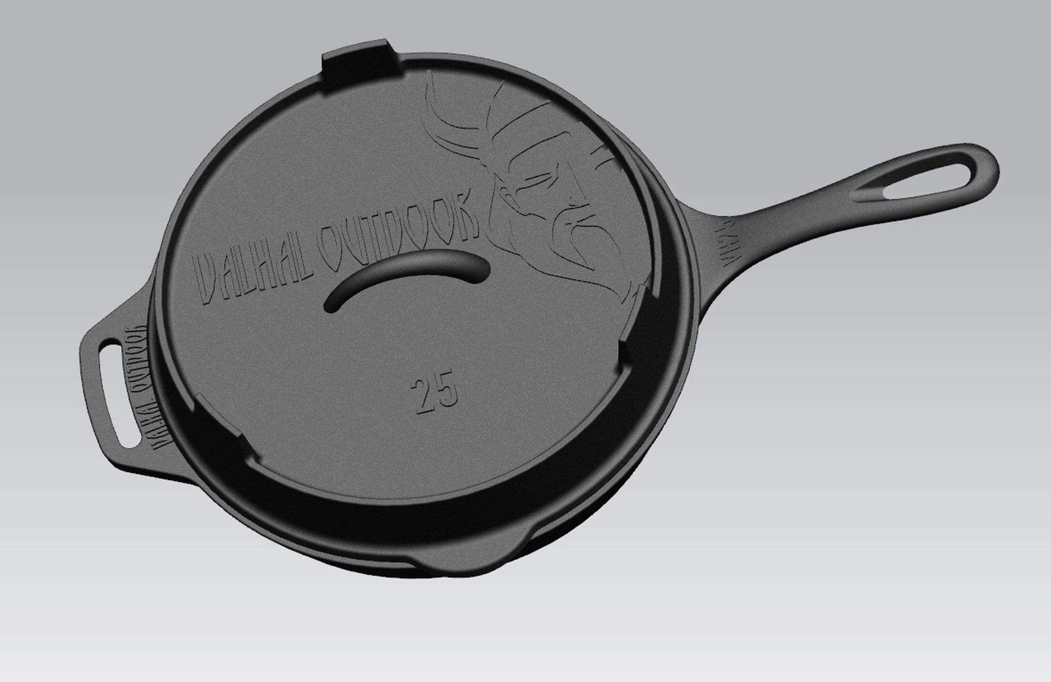 skillet gietijzer deksel ø 25 cm met grillpatroon
