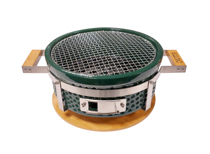 outr braza table grill round zwart – keramische tafel bbq Ø30 cm