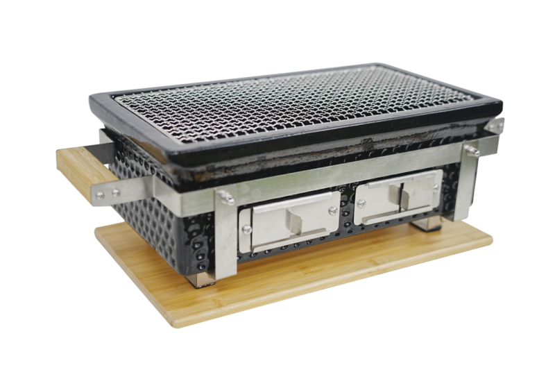 outr braza table grill round zwart – keramische tafel bbq Ø30 cm