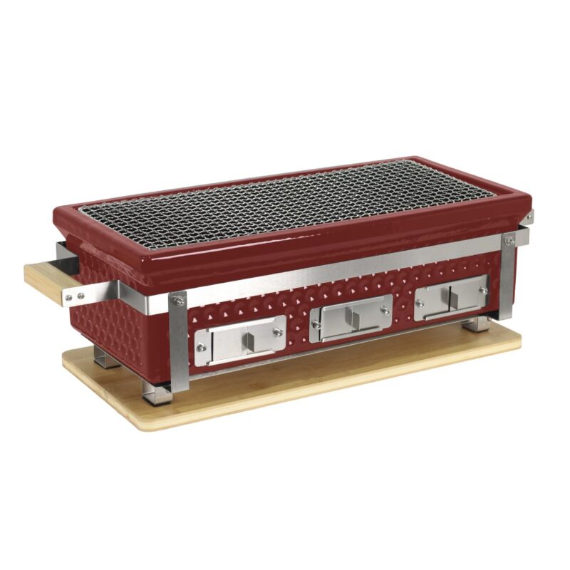 outr braza table grill xl square zwart – keramische tafel bbq 49,5 × 19 cm