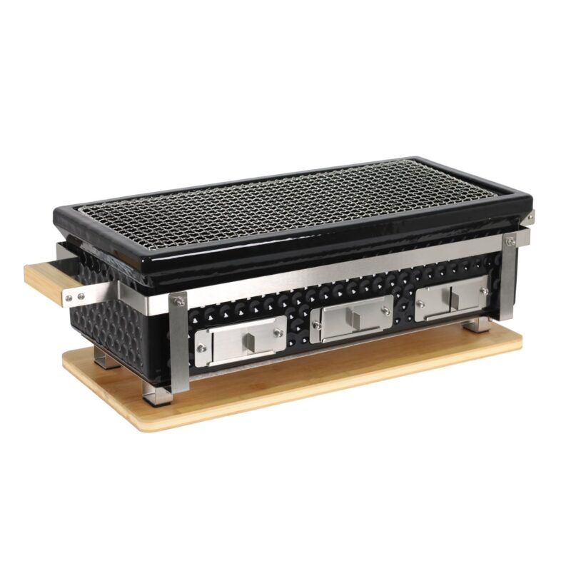 outr braza table grill xl square zwart – keramische tafel bbq 49,5 × 19 cm