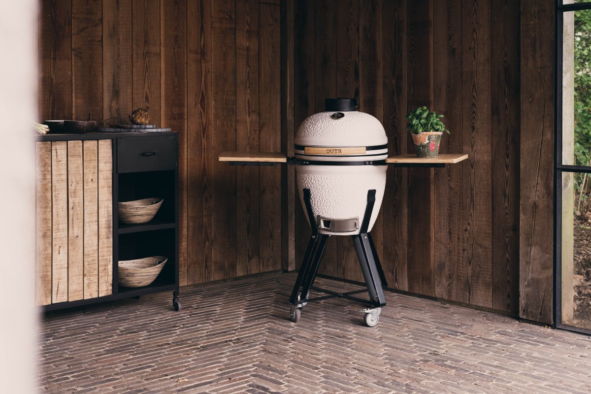 outr kamado medium 50 wit – keramische kamado bbq Ø37,8 cm