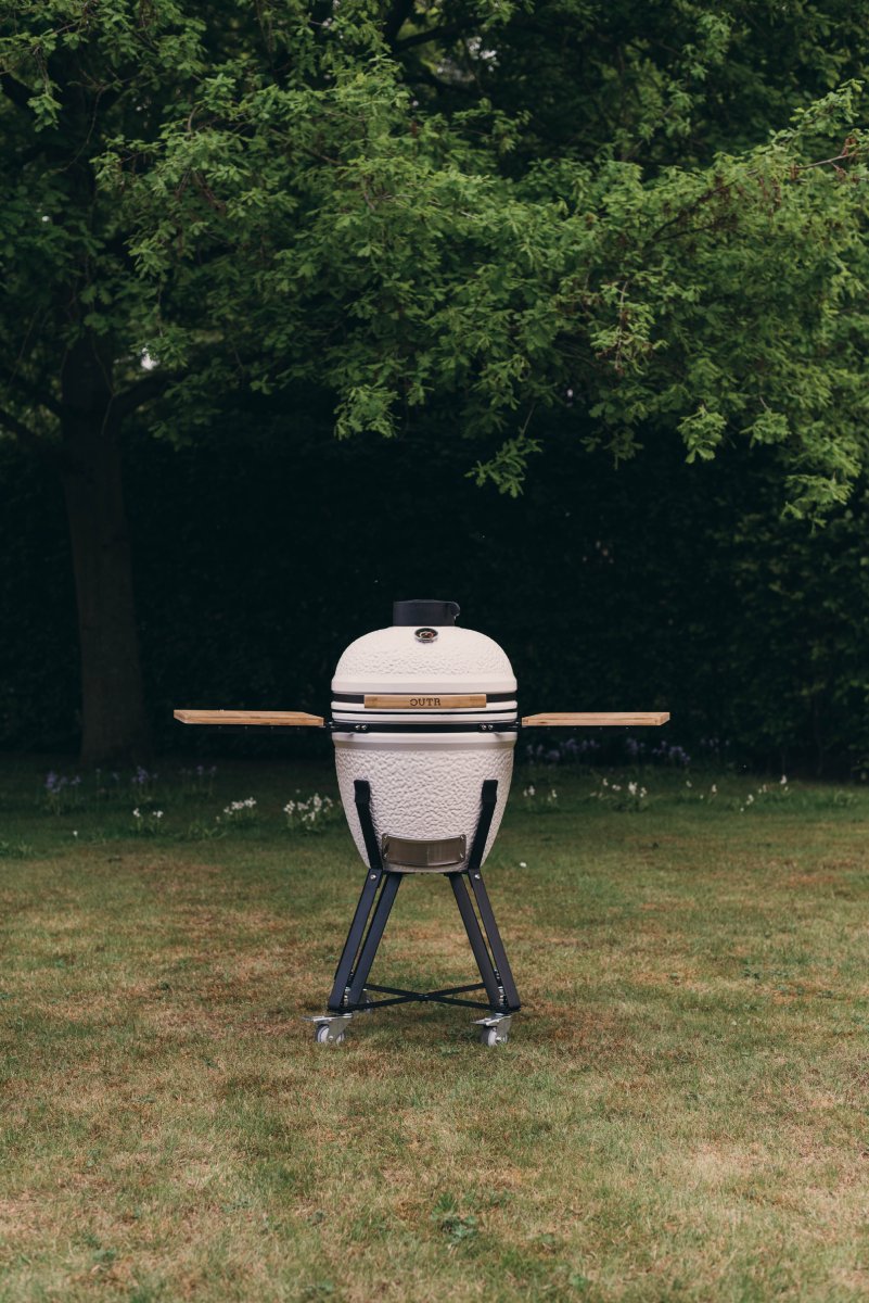 outr kamado medium 50 wit – keramische kamado bbq Ø37,8 cm