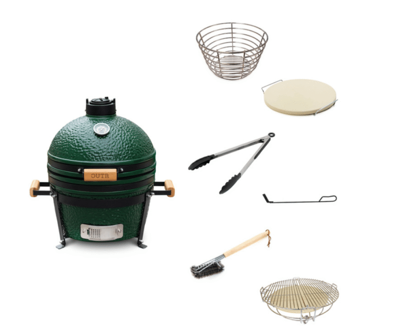 outr kamado medium 40 pro groen – keramische kamado bbq Ø33,6 cm