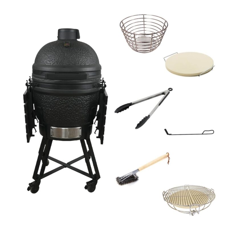 outr kamado large 55 matt black – keramische kamado bbq Ø46,7 cm
