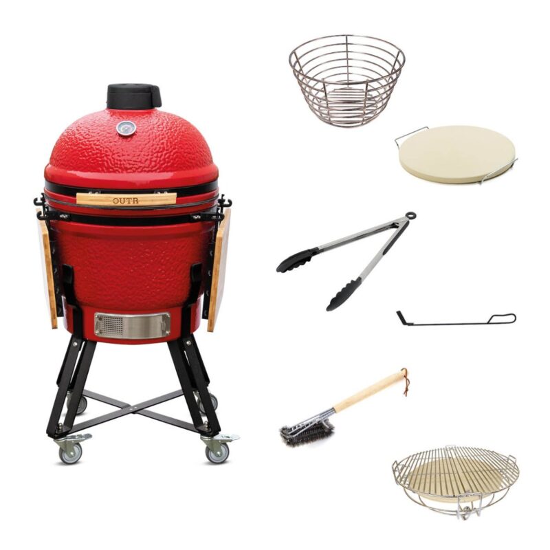 outr kamado large 55 rood – keramische kamado bbq Ø46 cm