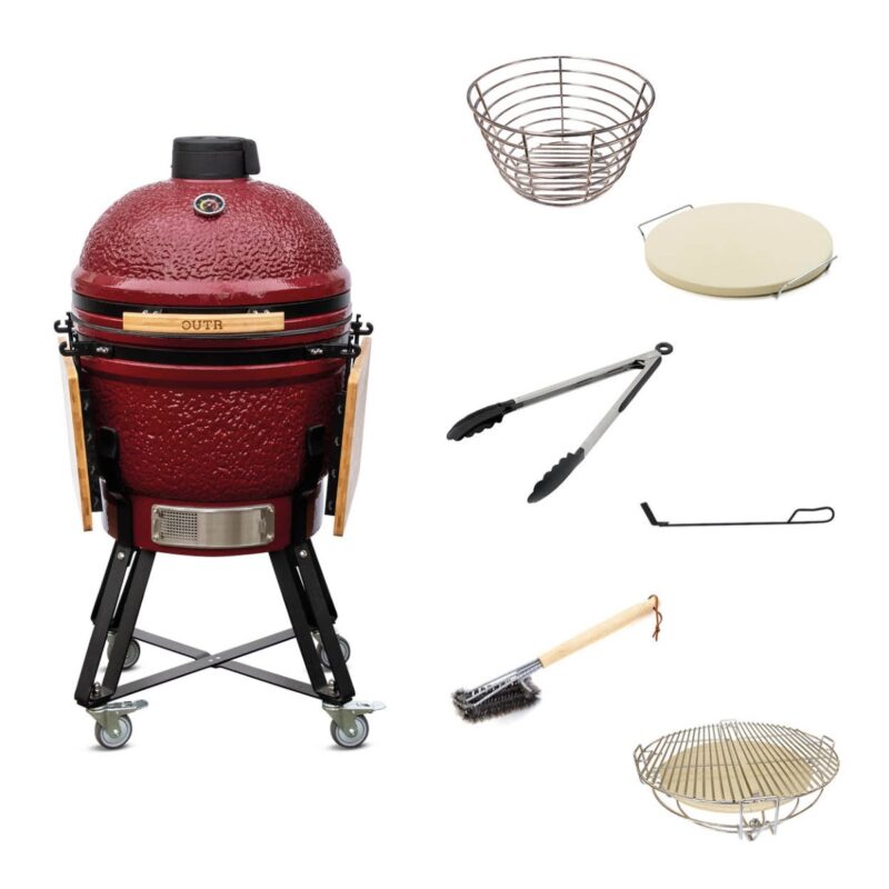 outr kamado large 55 rood – keramische kamado bbq Ø46 cm
