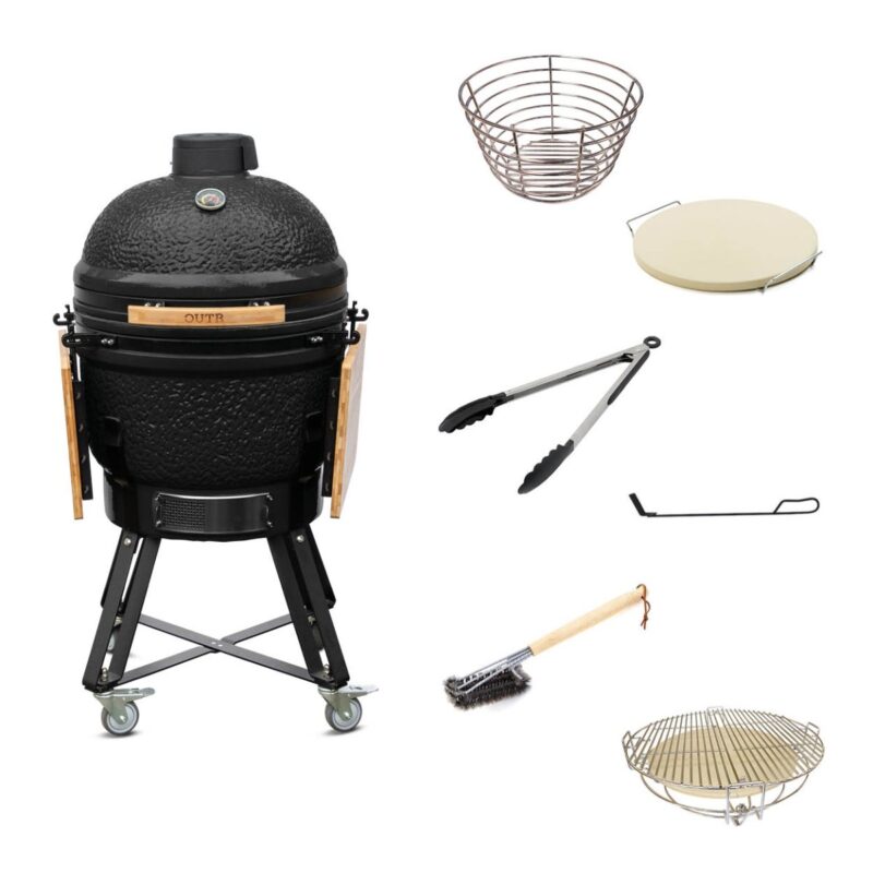 outr kamado large 55 rood – keramische kamado bbq Ø46 cm