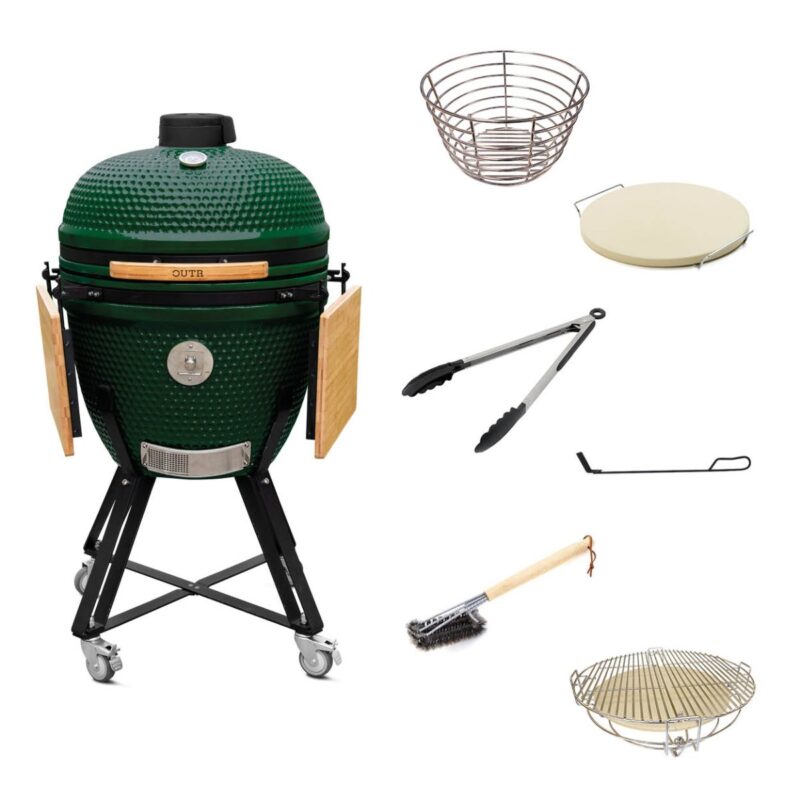 outr kamado xl 60 zwart – keramische kamado bbq Ø52,6 cm
