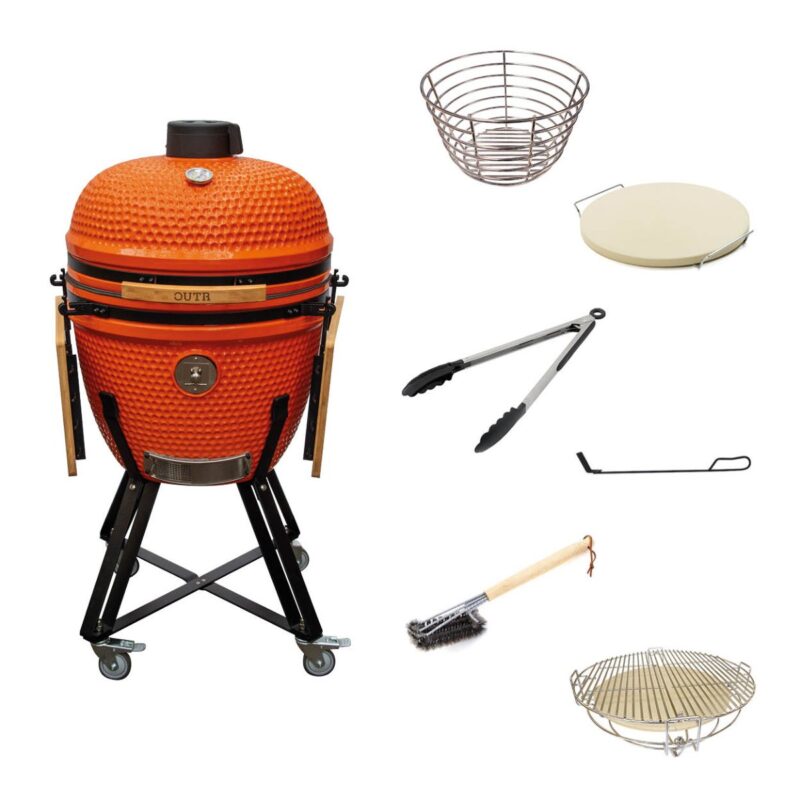 outr kamado xl 60 zwart – keramische kamado bbq Ø52,6 cm