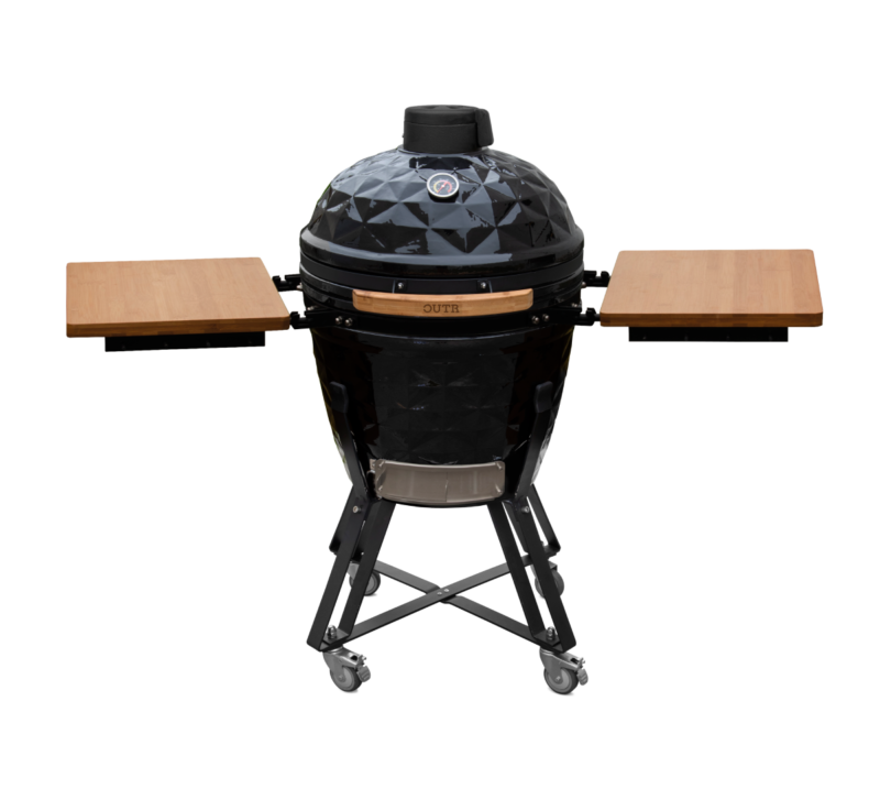 outr kamado large diamond 56 zwart – keramische kamado bbq Ø47,8 cm