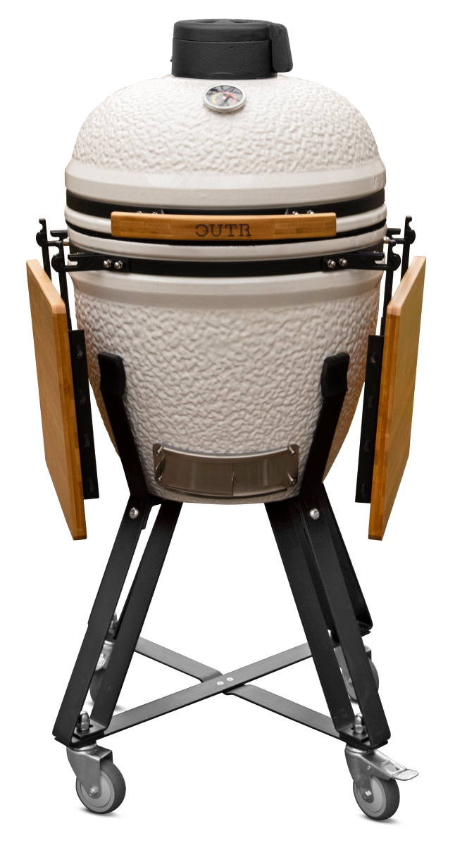 outr kamado medium 50 wit – keramische kamado bbq Ø37,8 cm