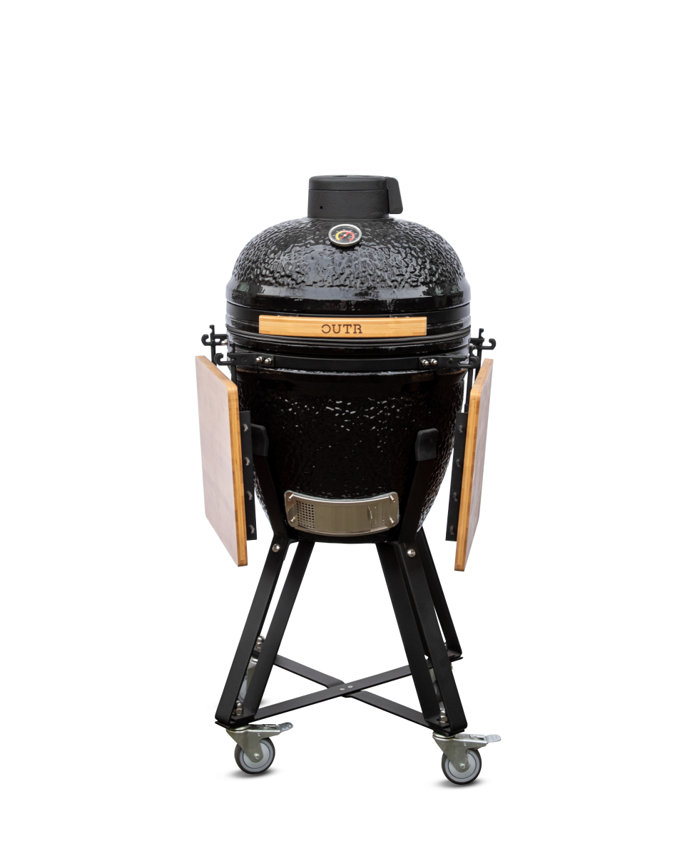 outr kamado medium 50 zwart – keramische kamado bbq Ø37,8 cm