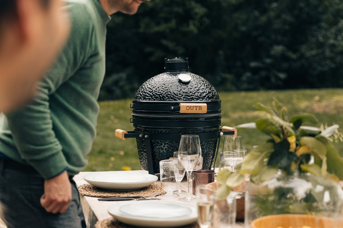 outr kamado medium 40 groen – keramische kamado bbq Ø 33,6 cm